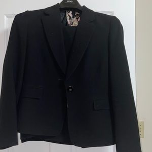 Black Women suit jacket plus knee length black skirt